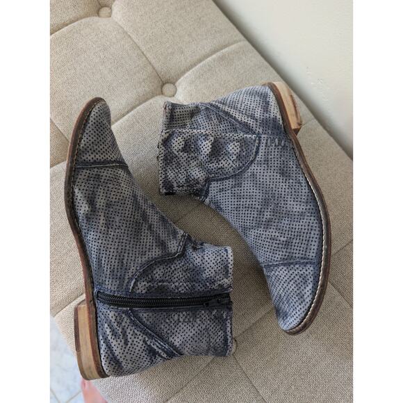 Free People Shadow Lark Leather Washed Black Ankle Boot Bootie Size EU 39 - Picture 4 of 8